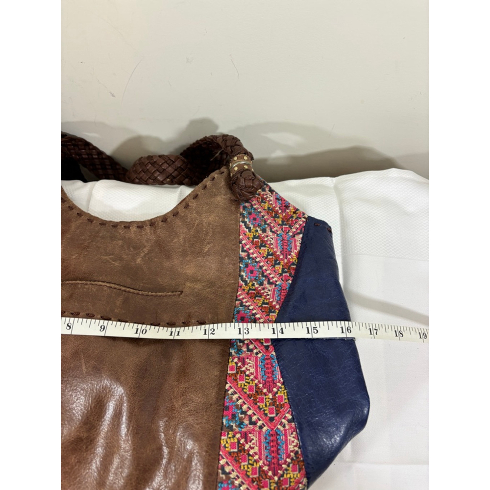 The Sak Brown and Blue Tote with Pink Accents - Picture 15 of 16